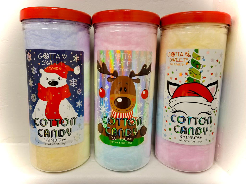 Christmas Cotton Candy Canisters