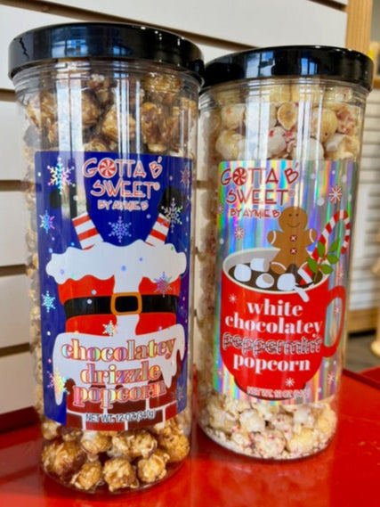 Christmas Specialty Chocolate Popcorn Canisters