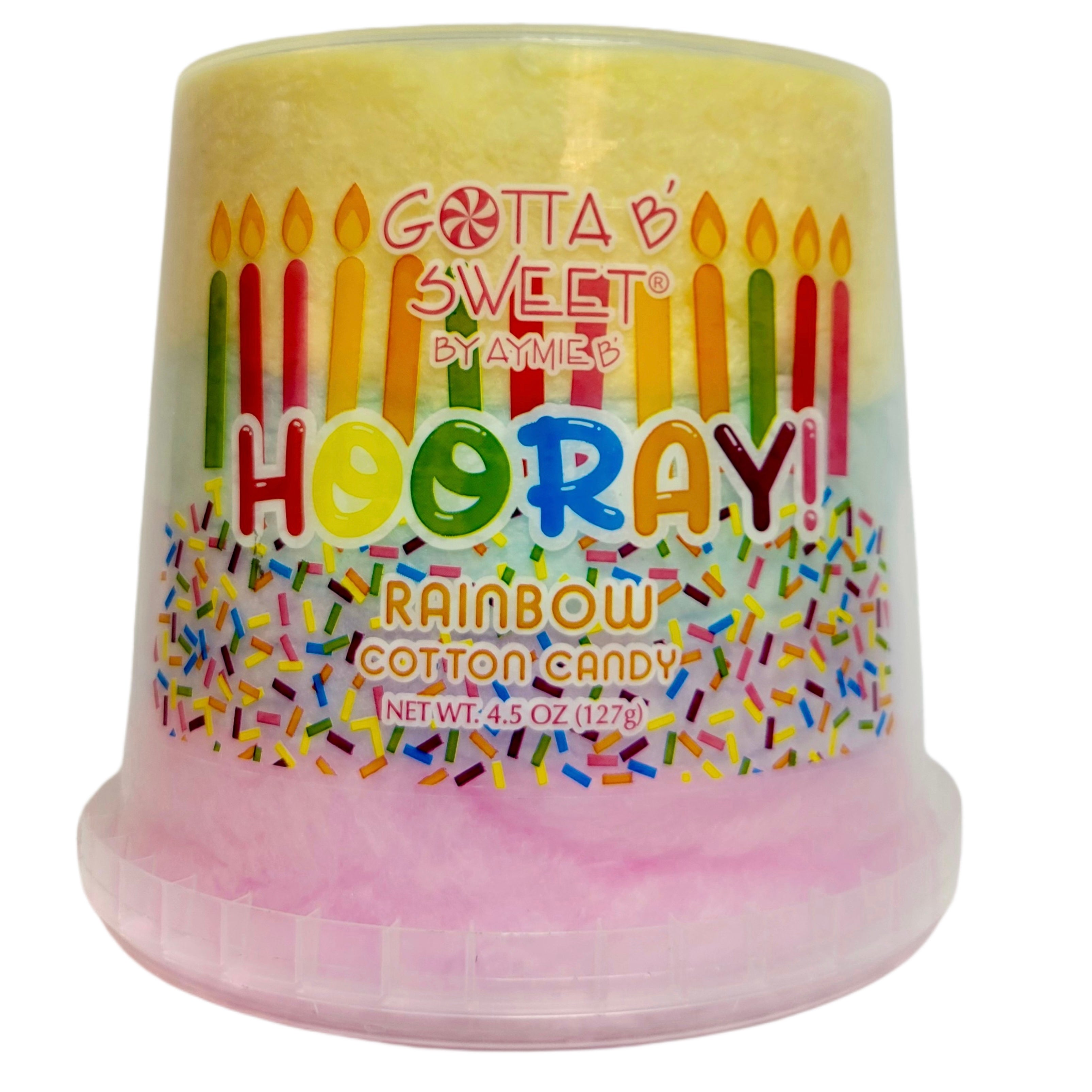 4.5oz Rainbow Cotton Candy Birthday Cake Bucket