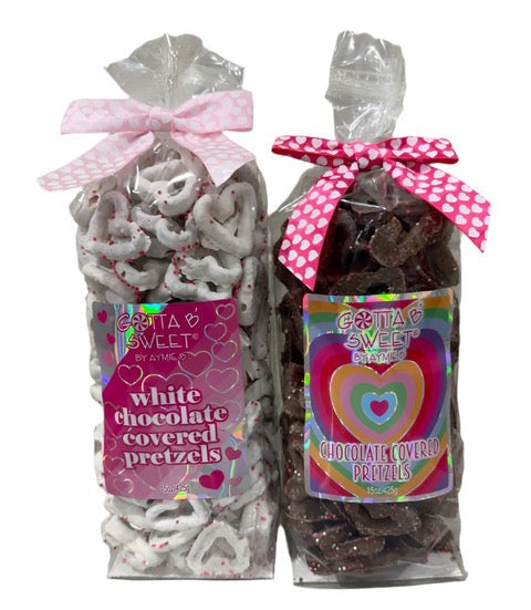 Valentine's Day 16oz Chocolate & Yogurt Covered Pretzel Bow Bags