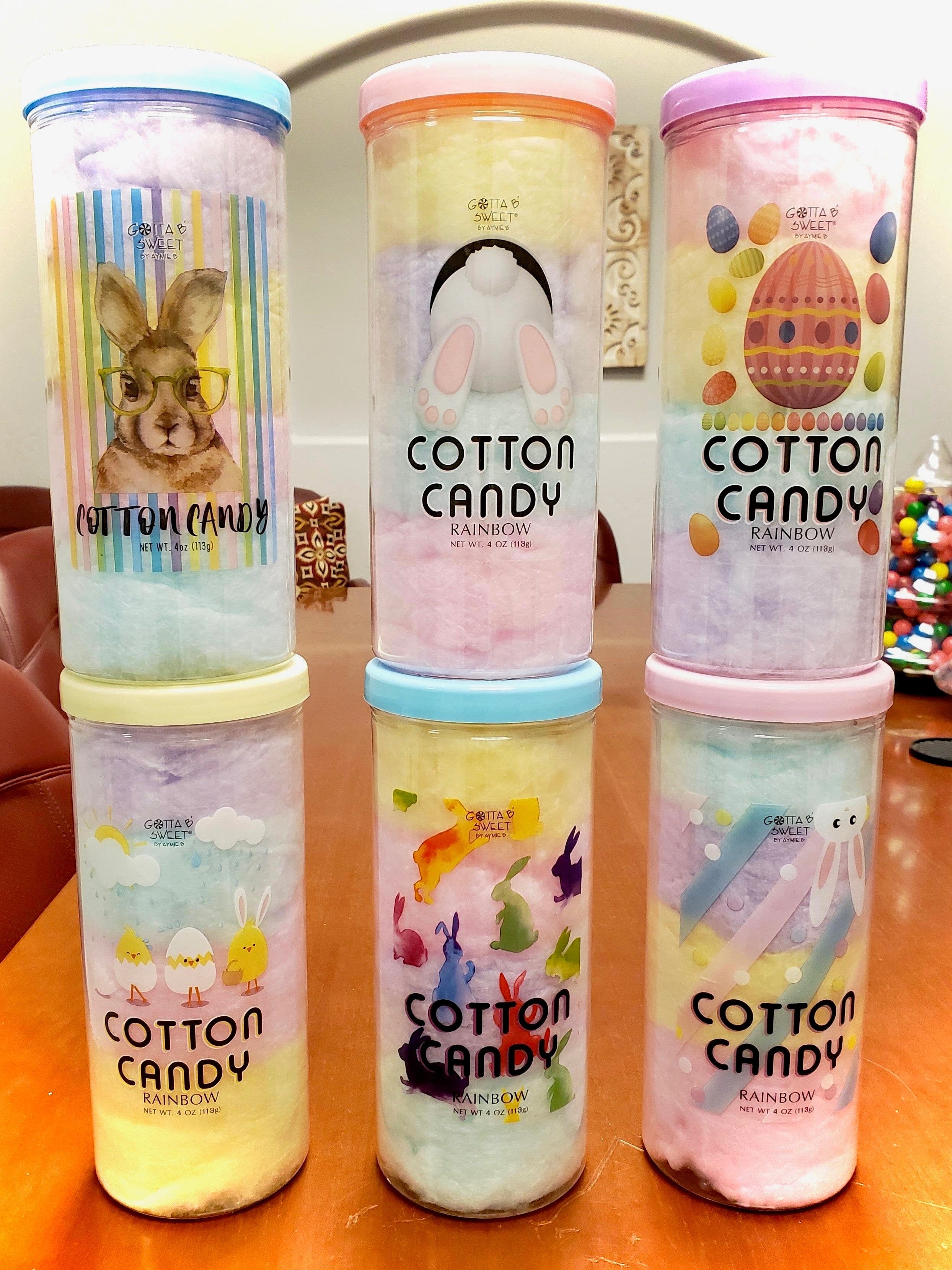 Easter Cotton Candy Canisters