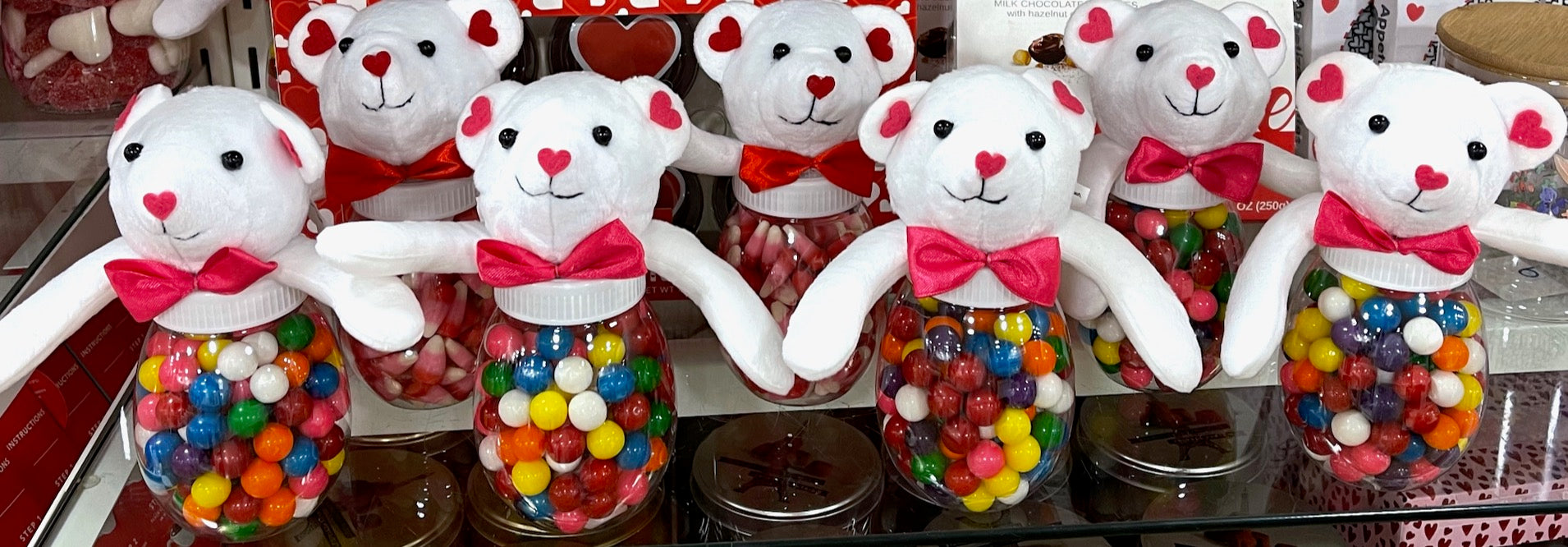 Valentine's Day Plush Candy Bear Jars